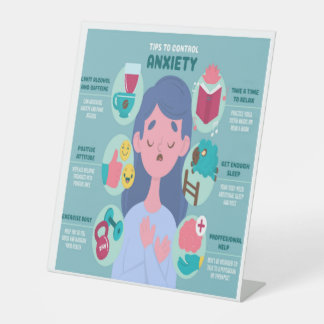 Tips to control anxiety 台座サイン