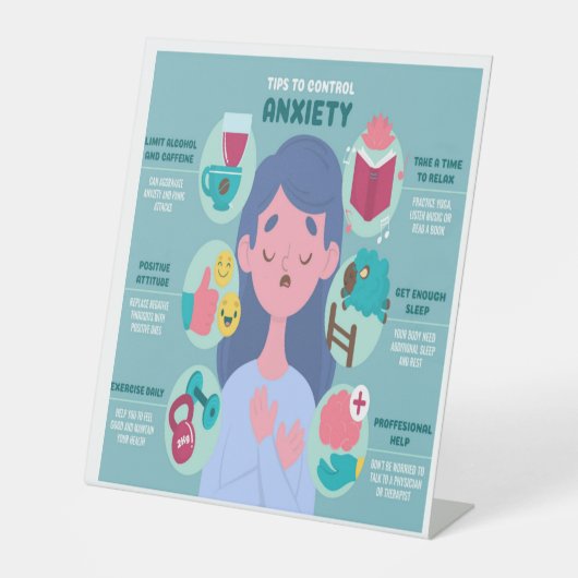 Tips to control anxiety 台座サイン (正面)