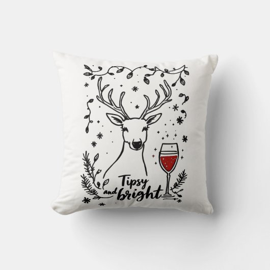 Tipsy and Bright Deer  クッション (正面)