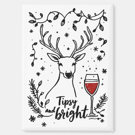 Tipsy and Bright Deer  マグネット (正面)