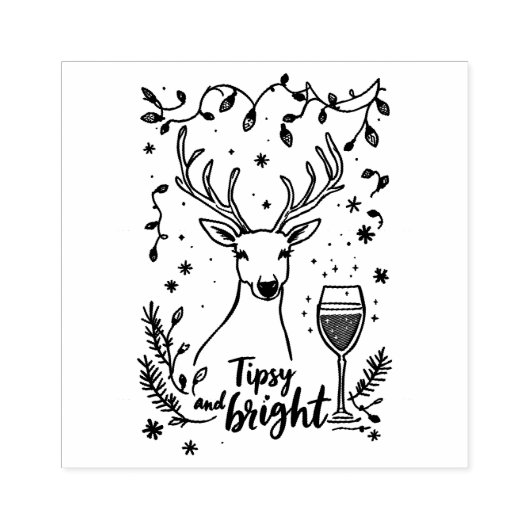 Tipsy and Bright Deer  ラバースタンプ (インプリント)