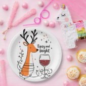 Tipsy and Bright Reindeer ペーパープレート (パーティー)