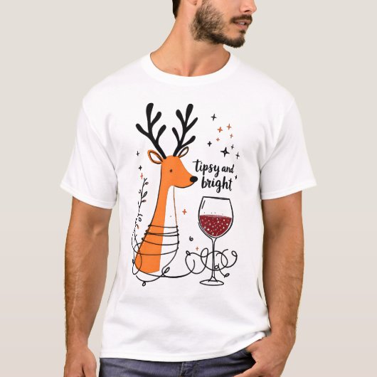 Tipsy and Bright Reindeer  Tシャツ (正面)