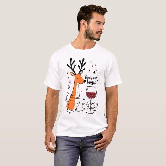 Tipsy and Bright Reindeer  Tシャツ (正面フル)