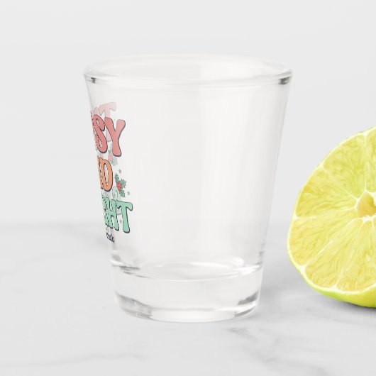 Tipsy and Bright Retro Personalized Christmas ショットグラス (右)