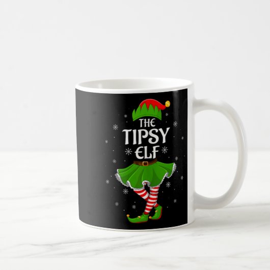 Tipsy Elf Christmas Family Girls Women Elf Squad X コーヒーマグカップ (右)