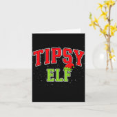 Tipsy Elf Christmas Family Matching Group Xmas  カード (黄色い花)