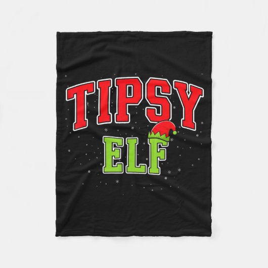 Tipsy Elf Christmas Family Matching Group Xmas  フリースブランケット (正面)