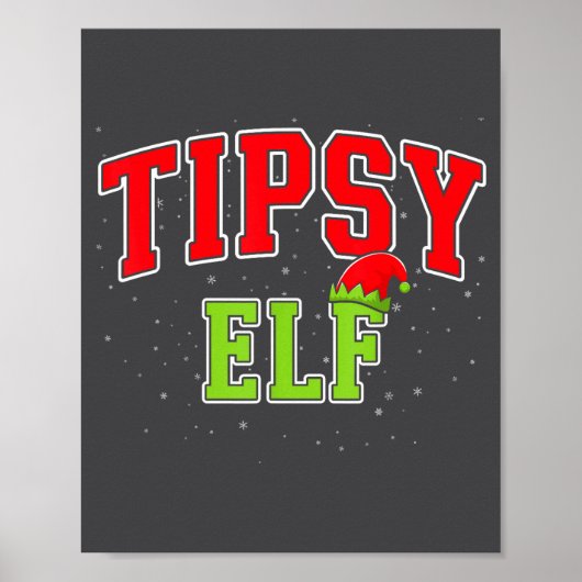 Tipsy Elf Christmas Family Matching Group Xmas  ポスター (正面)
