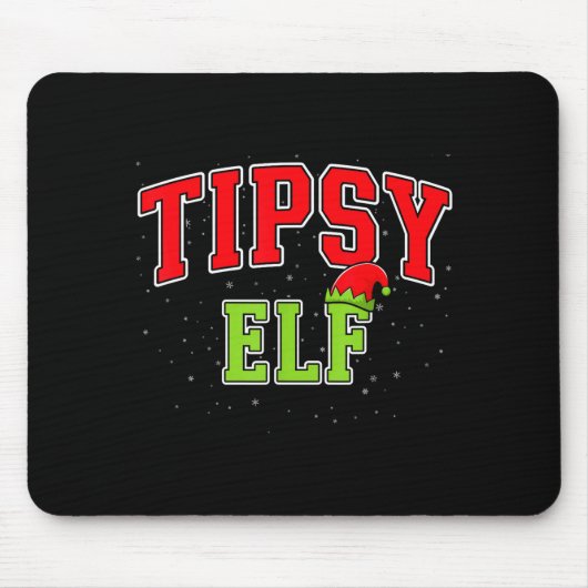 Tipsy Elf Christmas Family Matching Group Xmas  マウスパッド (正面)