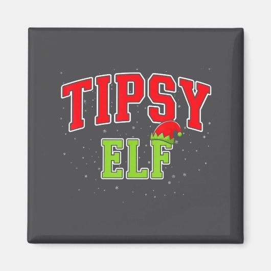 Tipsy Elf Christmas Family Matching Group Xmas  マグネット (正面)