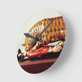 Tipuのトラ、c.1790 (木) ラウンド壁時計 (傾斜)