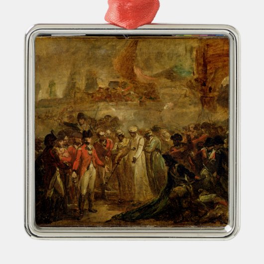 Tipu Sahib (1749-の2人の息子の降伏 メタルオーナメント (正面)