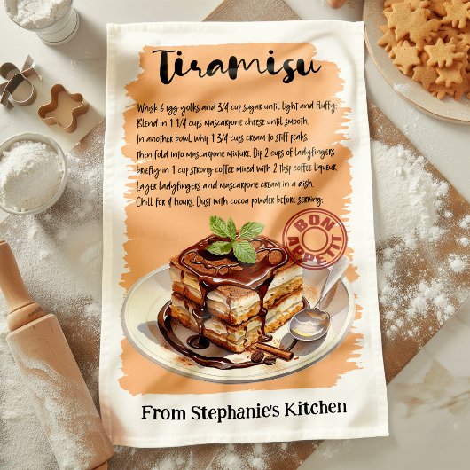 Tiramisu レシピ パーソナライズド キッチンタオル