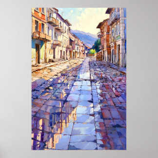 Tirana Old Street Art Print ポスター