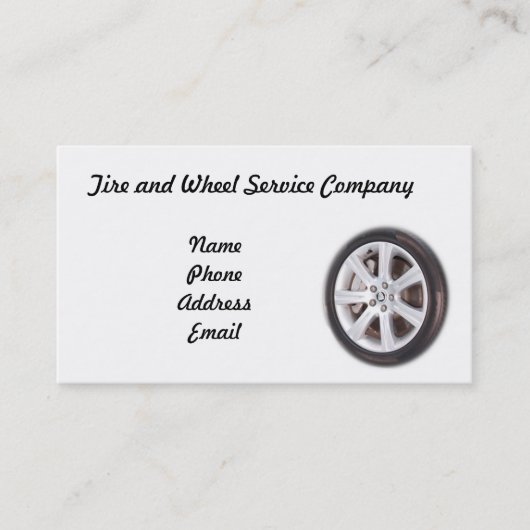 TireおよびWheel Service Company 名刺 (正面)