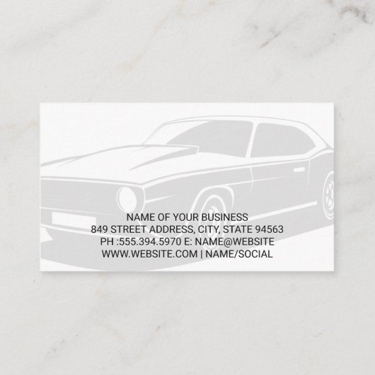 Tire and Wheel Service | Auto Tech 名刺 (裏面)