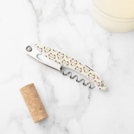Tire-bouchon crème avec un cœur rose et rouge ソムリエナイフ
