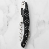 Tire-bouchon Sommelier en noir et blanc coeur ソムリエナイフ (正面)