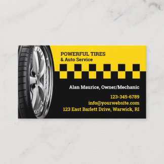 Tire Service Business Card Template 名刺