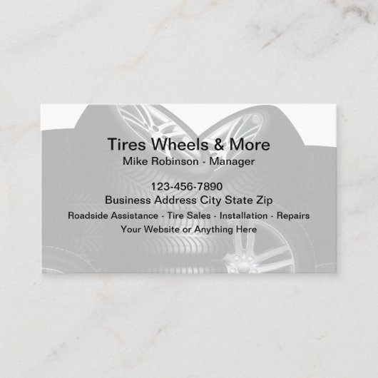 Tire Services車の名刺 名刺 (正面)