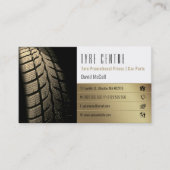 Tire Storeサービス |自動車部品金ゴールド 名刺 (正面)