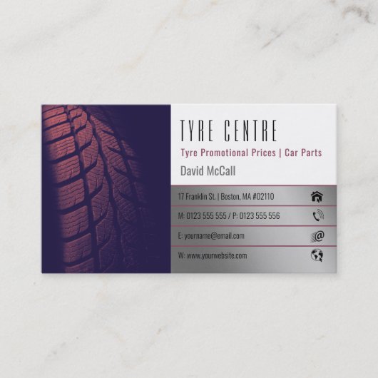 Tire Storeサービス |自動車部品 名刺 (正面)