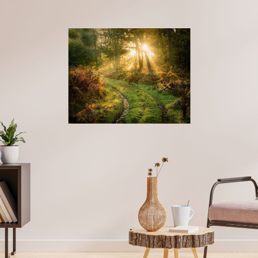 Tire tracks in the Woodsポスターのアートワーク壁画 ポスター