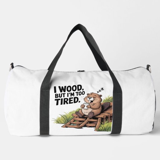 Tired Beaver Woodworking Coffee Nap ダッフルバッグ (正面)