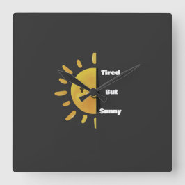 Tired but Sunny ☀️ | Funny Summer Burnout  スクエア壁時計