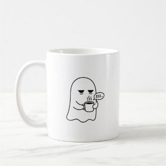 Tired Coffee Ghost -Funny Sarcastic Minimalist Mug コーヒーマグカップ