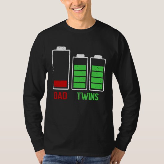 Tired Dad Low Battery Twins Full Charge Father's D Tシャツ (正面)