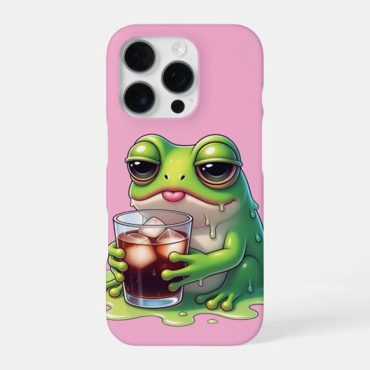 Tired Melted Frog Cute Phone Case Design iPhoneケース (裏面)