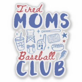 Tired Moms Baseball Club レトロ スポーツ ゲーム デー シール
