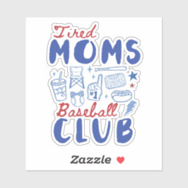 Tired Moms Baseball Club レトロ スポーツ ゲーム デー シール
