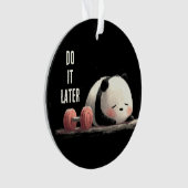 Tired Panda Gym – Cute Funny Workout Art オーナメント (正面)