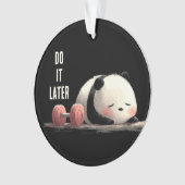 Tired Panda Gym – Cute Funny Workout Art オーナメント (正面)