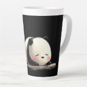 Tired Panda Gym – Cute Funny Workout Art カフェラテマグ (右アングル)