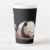 Tired Panda Gym – Cute Funny Workout Art カフェラテマグ (正面)