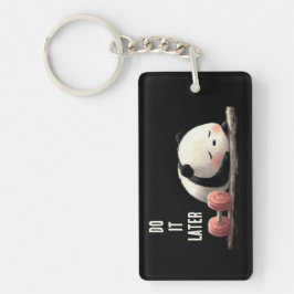 Tired Panda Gym – Cute Funny Workout Art キーホルダー