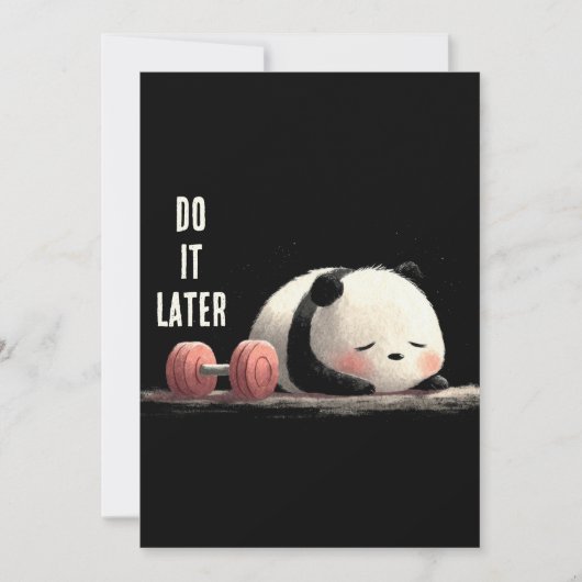 Tired Panda Gym – Cute Funny Workout Art シーズンカード (正面)