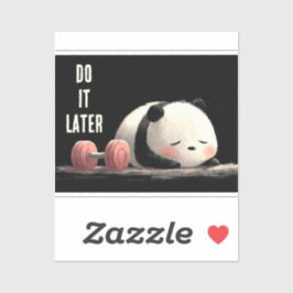 Tired Panda Gym – Cute Funny Workout Art シール