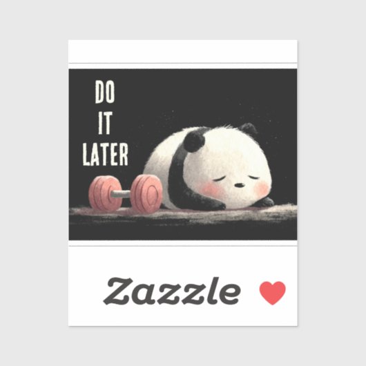 Tired Panda Gym – Cute Funny Workout Art シール (シート)