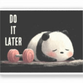 Tired Panda Gym – Cute Funny Workout Art シール (正面)