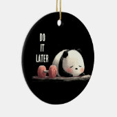 Tired Panda Gym – Cute Funny Workout Art セラミックオーナメント (右)