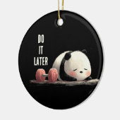 Tired Panda Gym – Cute Funny Workout Art セラミックオーナメント (左)