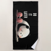 Tired Panda Gym – Cute Funny Workout Art ビーチタオル (正面)