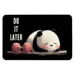 Tired Panda Gym – Cute Funny Workout Art マグネット
