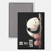 Tired Panda Gym – Cute Funny Workout Art マグネット (正面/裏面)