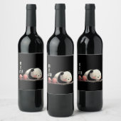 Tired Panda Gym – Cute Funny Workout Art ワインラベル (ボトル)